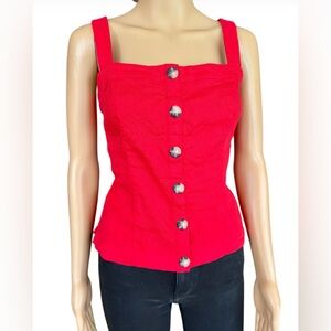 ANTONIO MELANI Red Button-Up Women's Top